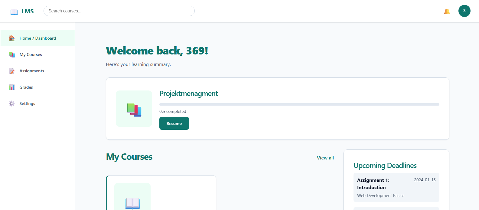 LMS Dashboard