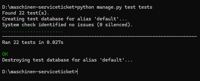 Unit tests in terminal