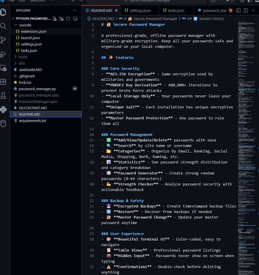 README Secure Password Manager